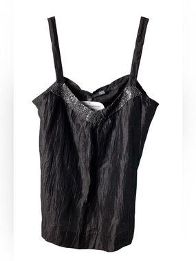 Eileen Fisher Black Sequin-Trim Camisole